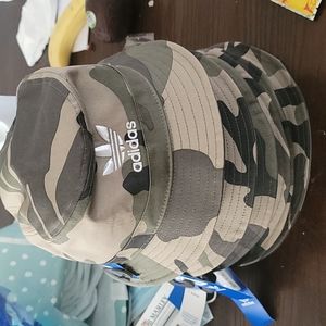 Addidas Camo Olive Cargo/White Bucket hat